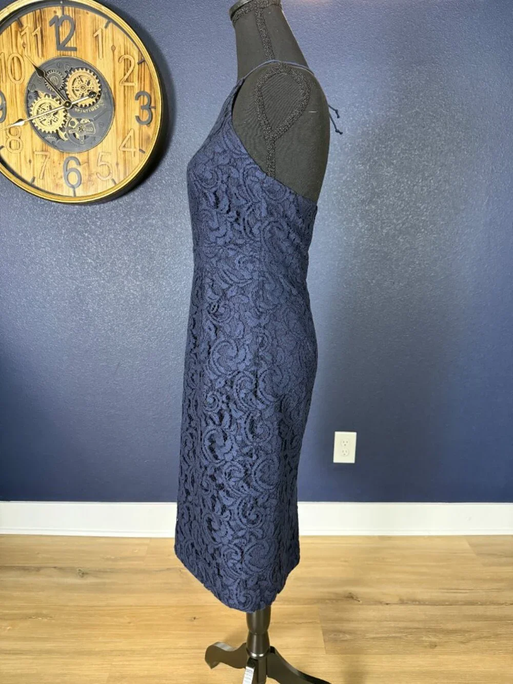 J. Crew Navy Lace Halter Mini Dress | 2